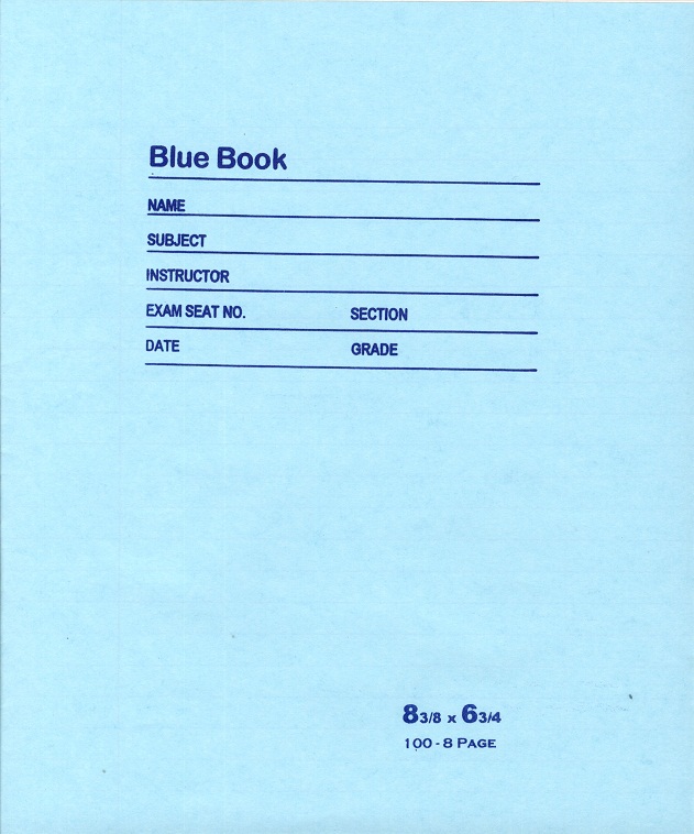 blue examination booklet