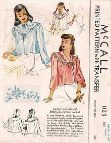 embroidered bed jacket