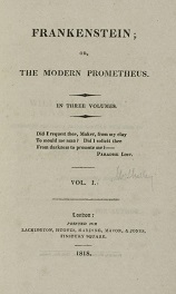 Frankenstein 1818 title page