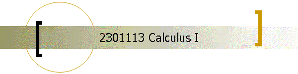 2301113 Calculus I